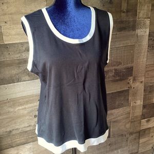 Black and white sleeveless tank sweater